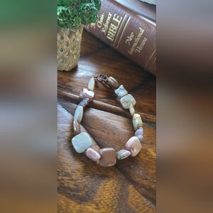 One Of A Kind Hand Crafted Jasper Beaded Bracelet